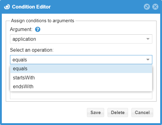 Condition Editor with operations list