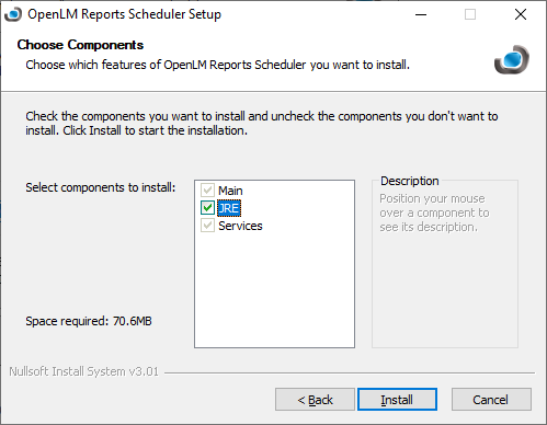 OpenLM Reports Scheduler setup components